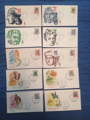beautiful 10 FDC Rome Italy sets here unaddressed 1973-4