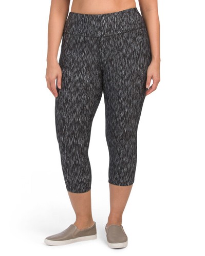 Vogo Women Capri Leggings 1X BLACK 