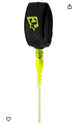 Creature Of Leisure Surf Board Leash 6ft Lime Speckle Black