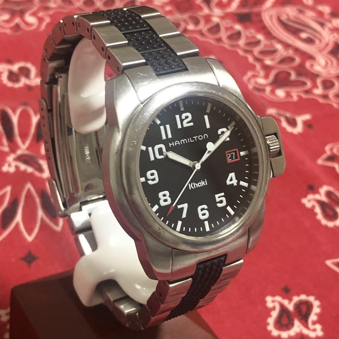 Hamilton Khaki Watch Stainless Rubber Strap 6309 Used HK1026 Hamilton Khaki Watch Stainless Rubber Strap 6309 Used HK1026