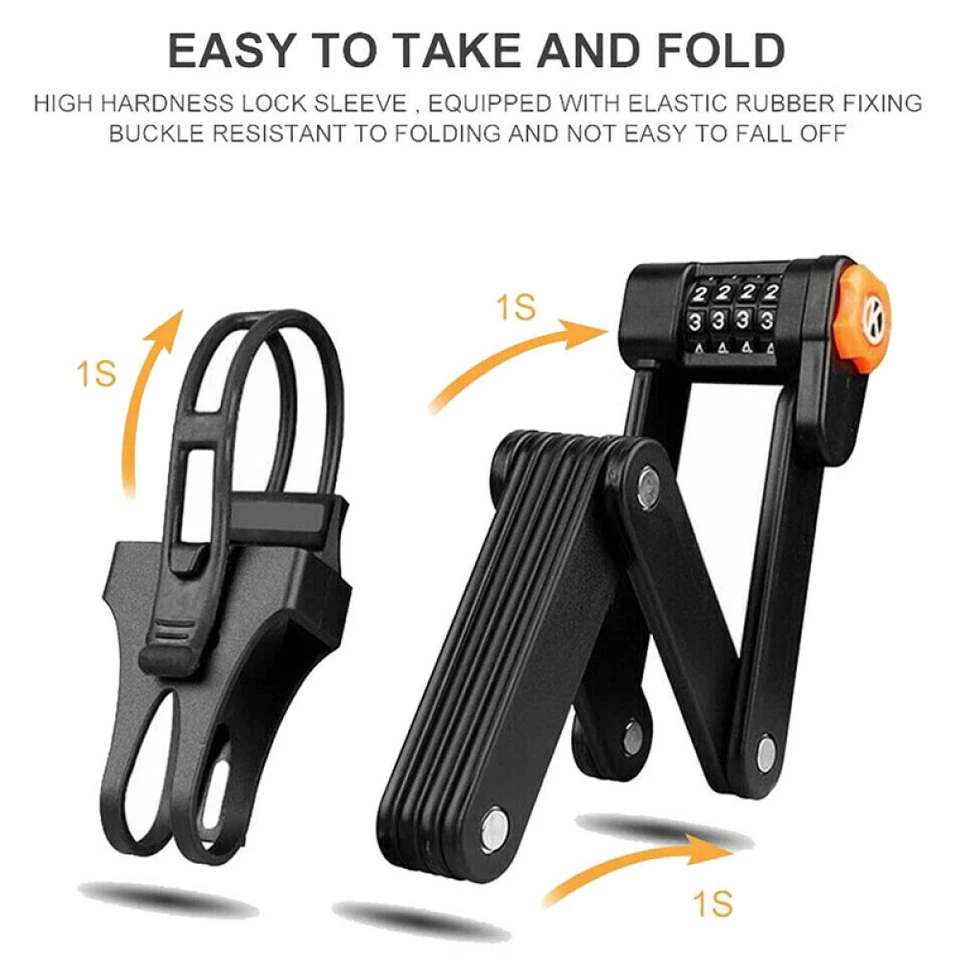 Folding Bike Lock Anti Theft High Security Bicycle Chain Lock Bike Foldable Lock - image 4 of 4
