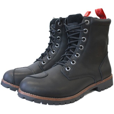 Motorcycle Shoes 47 - IXS Classic Oiled Leather Size 44 Biker Boots - Black