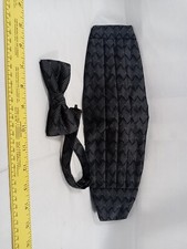 Men's Cummerbund Bow Tie Set silver and gray