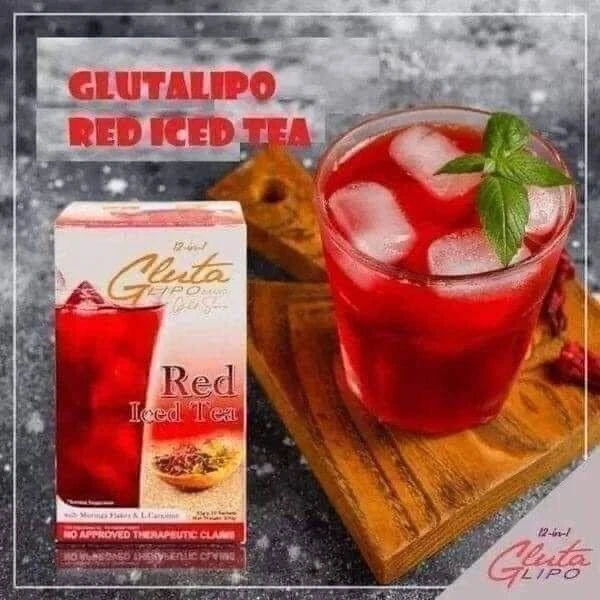 GLUTALIPO BRAND Gluta Lipo 12in1 Red Iced Tea 10 Sachets BEST SELLER⭐️⭐️⭐️⭐️⭐️