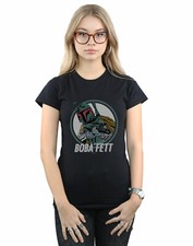 Star Wars Mujer Boba Fett Retro Circle Camiseta