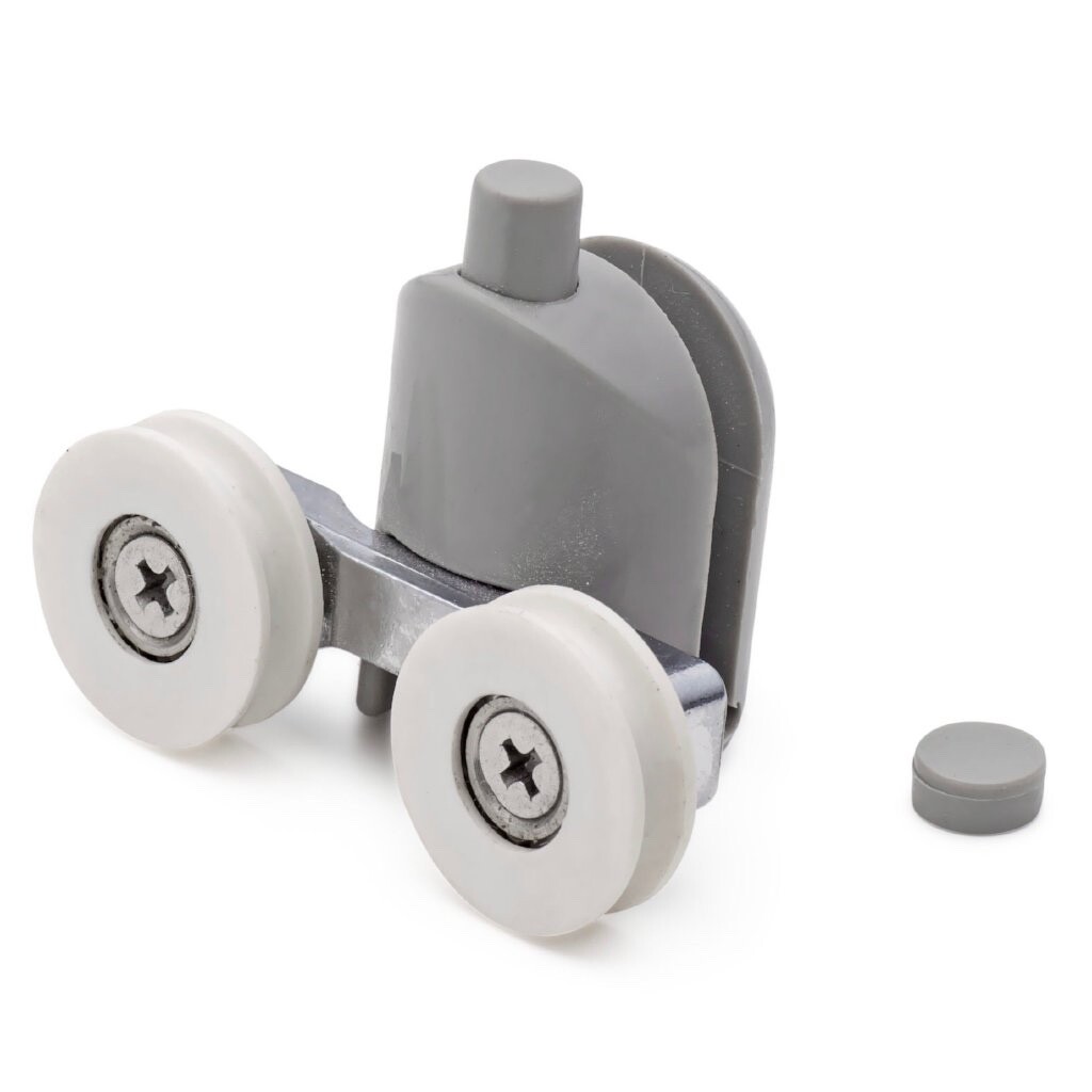 2 x L016 Bottom Shower Door Rollers/ Runners / Wheels Grooved 22mm Wheel dia