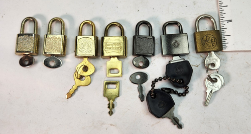 Lot 7 Miniature Key Locks Luggage Koala Samsonite American Tourister Vintage - Picture 6 of 8