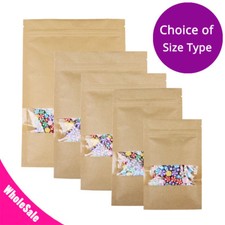 Premium Heat-Sealable Kraft Paper Zip Top Lock Seal Bag with Clear Window