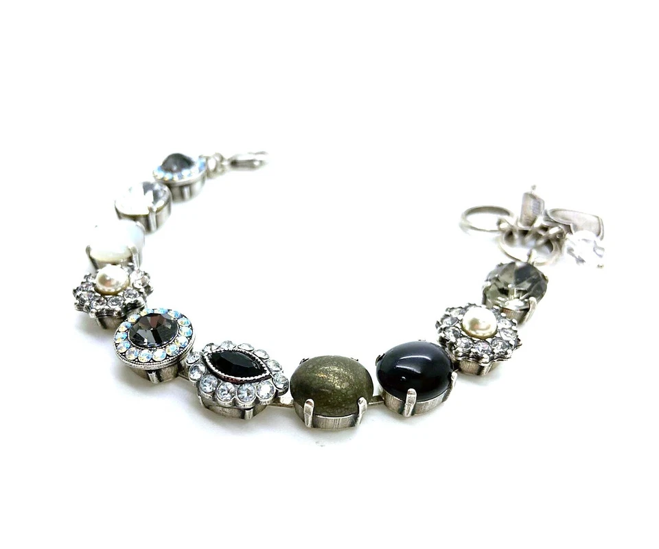 Pulsera de Mariana Africa Coll. Mineral de pirita y cristales de Swarovski negros... Foto 3 de 4