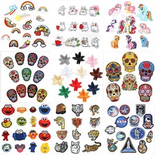 DIY Embroidered Patches Iron Sew On Patches Badges Appliques 1 Bag Lots Pattern