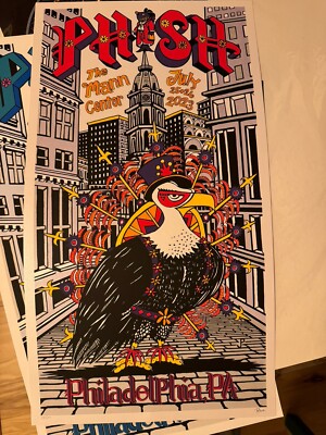 Phish Philadelphia Philly Jim Pollock Mann 2023 Poster Print RED