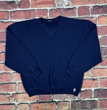 Vintage Russell Athletic Sweatshirt Navy Blue Blank Crewneck Men’s Large 90s Y2K