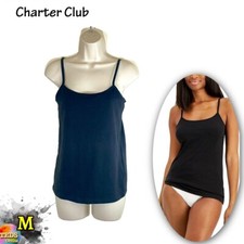 NWT Charter Club M Shelf-Bra Cami Tank 100131814 Black 20