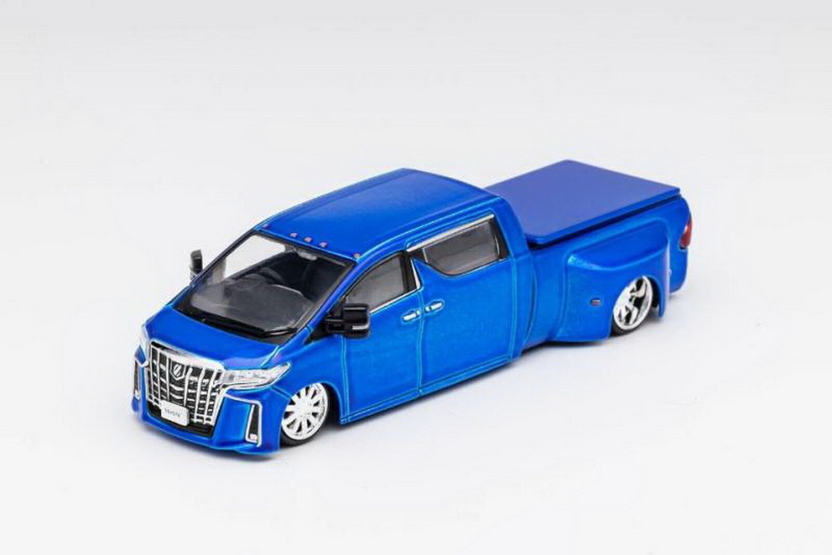 GCD 1/64 Scale NATS Alphard Super Dually Blue Diecast Car Model