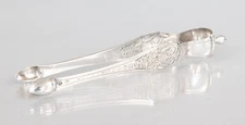 Antique 19th C. French Sterling Silver Sugar Tongs Antoine-Adrien Vautrin, Paris