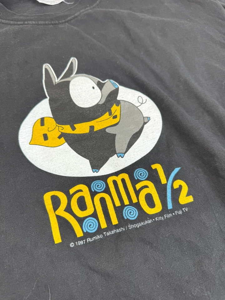 Винтажная футболка Ranma размер 1/2 большая черная 90-е манга аниме искусство Румико Такахаси - Изображение 2 из 4