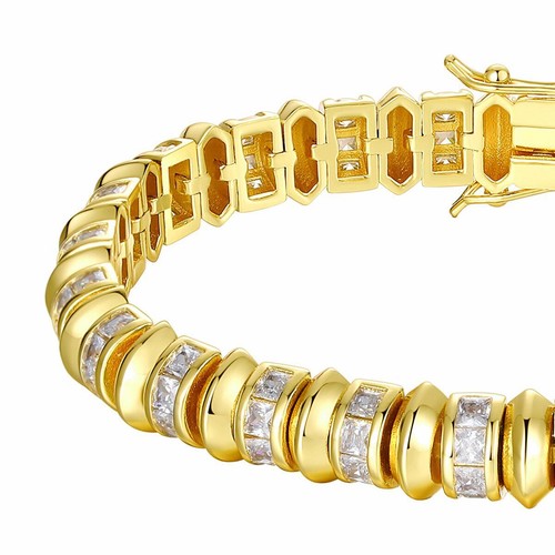 Damen Armband Gold vergoldet Zirkonia 24 Karat Wasserfest B6062D1 - Bild 2 von 10