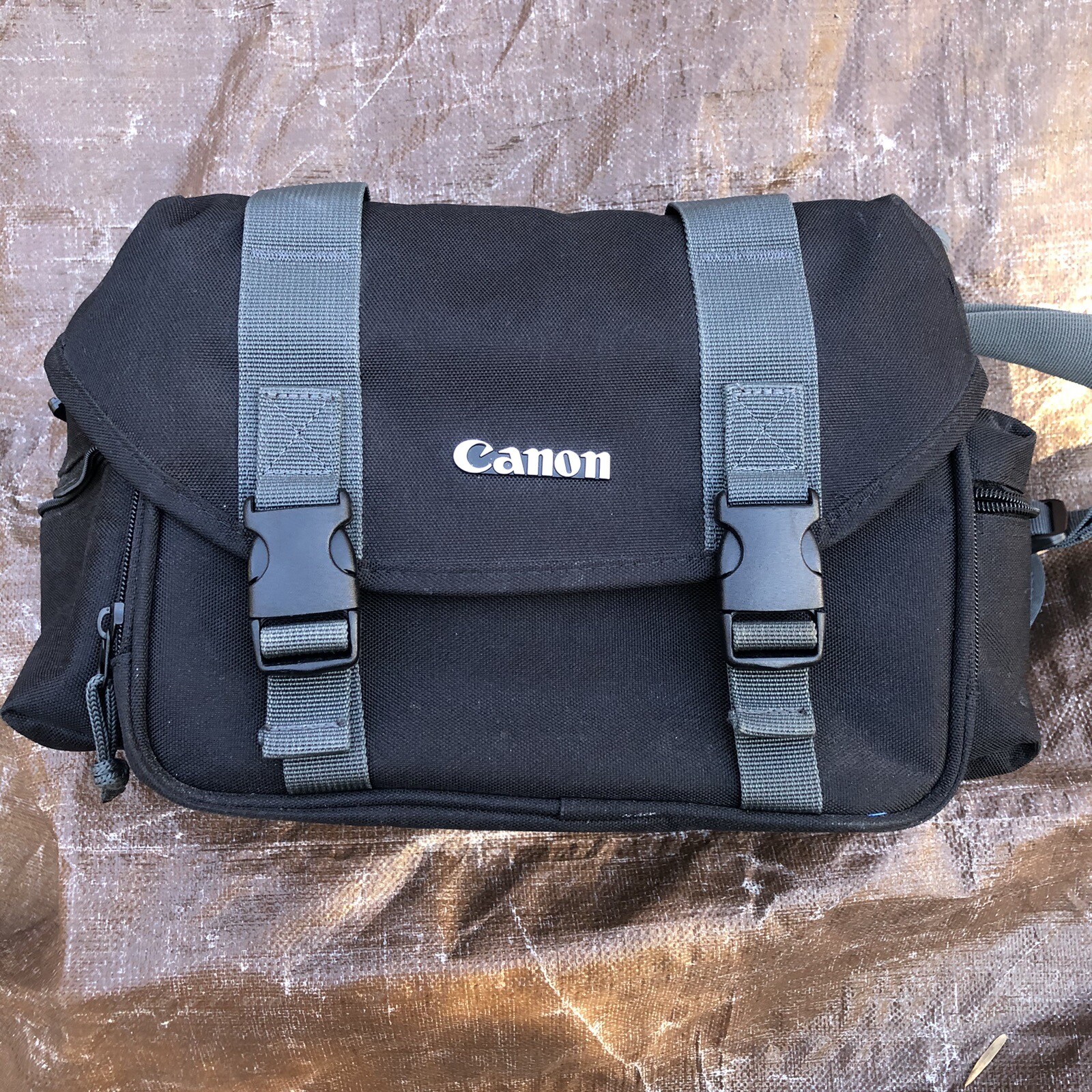 Canon Camera Bag Black Canvas Organizer Pockets And 3 Zippers