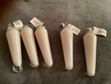 5 große massive creme Glas Tropfen  Zapfen ca 19 cm Landhausstil Weihnachts Deko