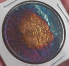 Awesome 1887-P Morgan Silver Dollar Rainbow Toned Gem Pulled From PCI Slab