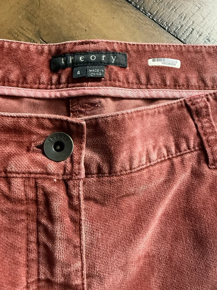 Pantalones Theory para mujer 4 Shimra rosa acampanado Foto 4 de 4