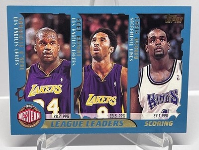 2001 Topps League Leaders Scoring Eastern Western Iverson Bryant O'Neal
