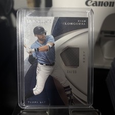 2018 Panini Immaculate EVAN LONGORIA Jersey Card /99 Tampa Bay Rays Logo IS-EV