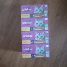 144 x 85g Whiskas 1+ Poultry feast Adult Wet Cat Food Pouches in Jelly 4.00 per kilo
