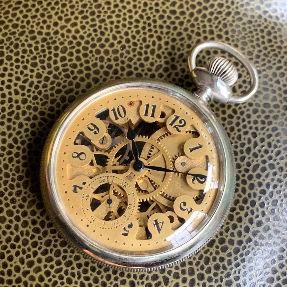 Antique New England Watch Co. Duplex Skeletonized Manual Wind Pocket Watch - Image 3 of 4