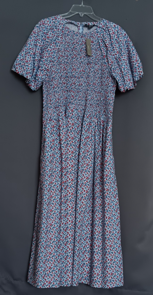 J. Crew Meadow Dress In Poppy Cotton Poplin Size XL NWT