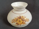 GWTW Hurricane Student Lamp Shade Milk Glass Brown Floral Pattern 6" Fitter VTG