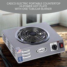 Cadco CSR-3T Electric Hot Plate, Single Hi-Power Burner, 14" Countertop Portable