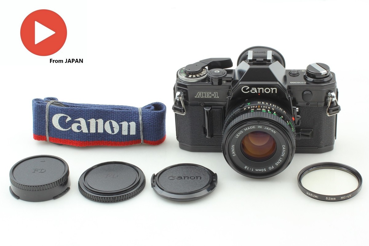 Near MINT /Strap] Canon AE-1 Black Film Camera New FD 50mm