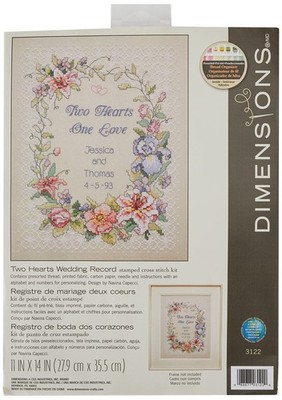 Dimensions Two Hearts One Love 9.13 inches x 12.75 inches, multi-colored