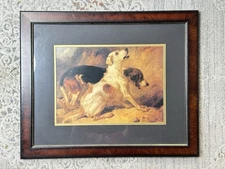 "Fox Hounds, Fox in the Ground" 1844 COLOR ENGRAVING by Thomas Woodward