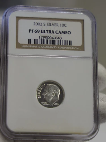 2002 S US Silver Proof Roosevelt Dime 10c NGC PF69 UC