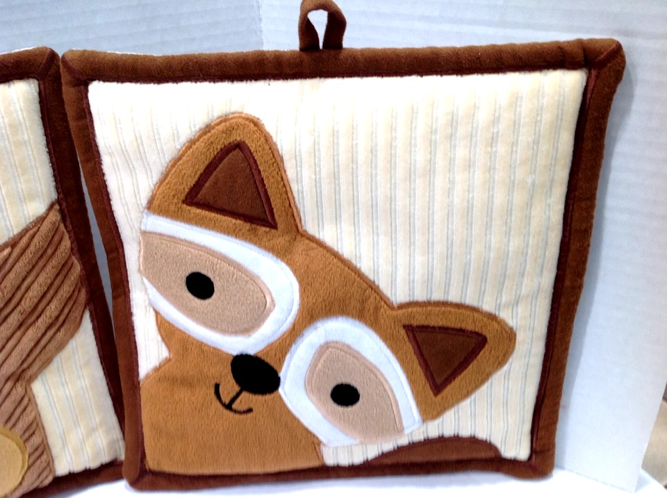 NUEVO LOTE DE 3 CORDEROS E HIEDRA ACOLCHADOS ZORRO BÚHO MAPACHE ACOLCHADO CUNA DECORACIÓN DE PARED Foto 4 de 4