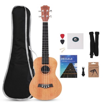 Batking Ukulele Concert 23'' Ukeleles Solid Top Uke Gig Bag Strap