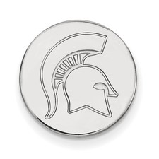 14K White Gold Michigan State University Spartan 15mm Lapel or Tie Pin