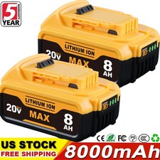 2Pack 8.0AH Lithium Ion Battery 20V 20 Volt Max XR For DeWalt DCB206-2 DCB205-2