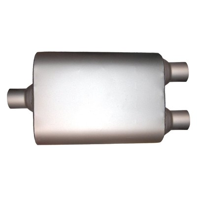 Exhaust Muffler Race Stainless Steel Oval Full Boar Single Chamber Gray Exhaust