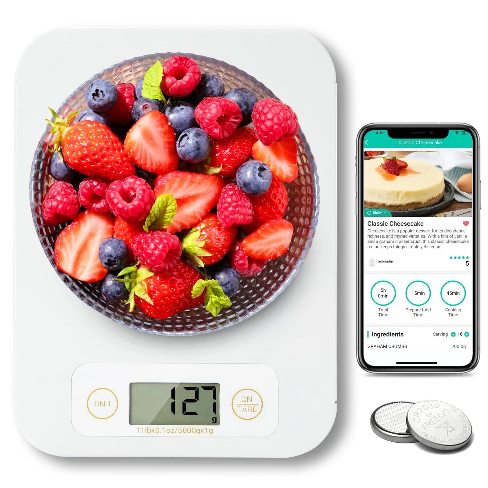 Smart Food Scale - Digital Food Scales Grams and Ounces with Nutritional Calc...