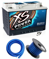 XS Power D4800 3000 Amp 12V Group 48 Car Audio Sealed Battery+Power/Ground Wires