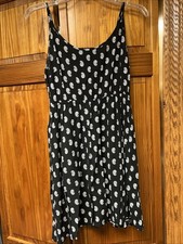 Gap Pullover Spaghetti Strap Sundress Black With White Paisley Print Size M