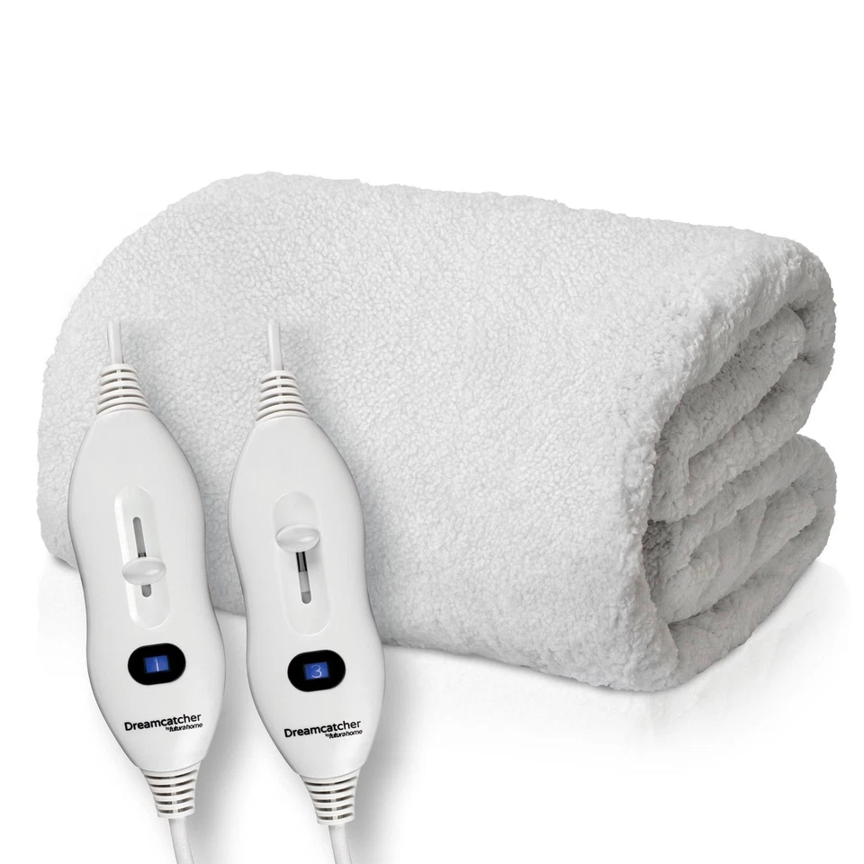 Dreamcatcher Super King Size Electric Blanket 203x182cm Heated Fleece Dual Contr