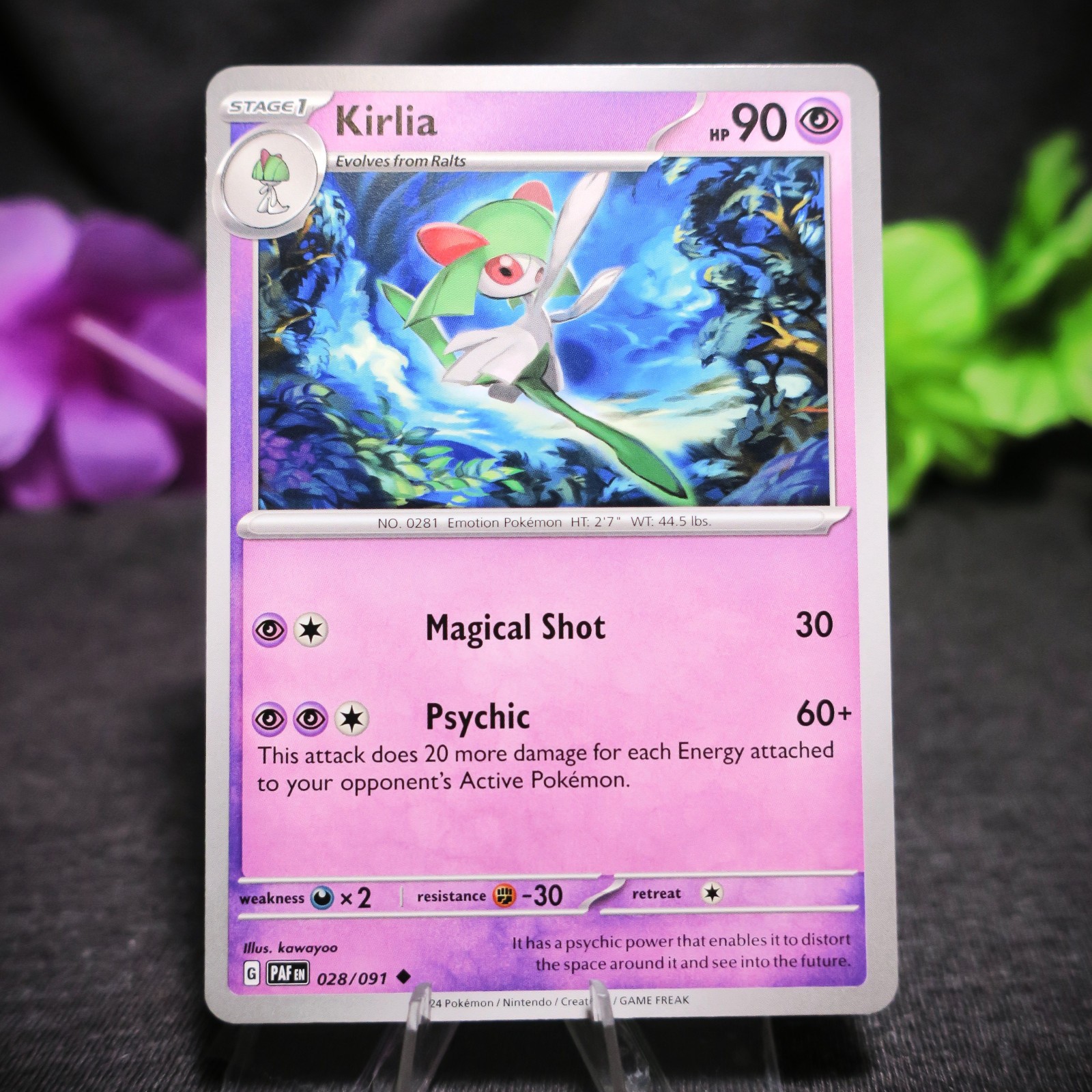 Kirlia 028/091 Pokemon Paldean Fates SV TCG Card (PAF)
