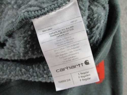 Carhartt Sweatshirt Men Small Green Orange Fleece Crewneck Spellout Logo Sweater - Picture 5 of 9