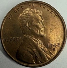 1942 S Uncirculated Lincoln Wheat Cent Exact Coin Imaged #LWC2400