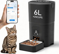 Automatic Cat Feeder,Camera 1080P HD - 6L Pet Feeder, 2.4/5G Wifi Smart App Cont