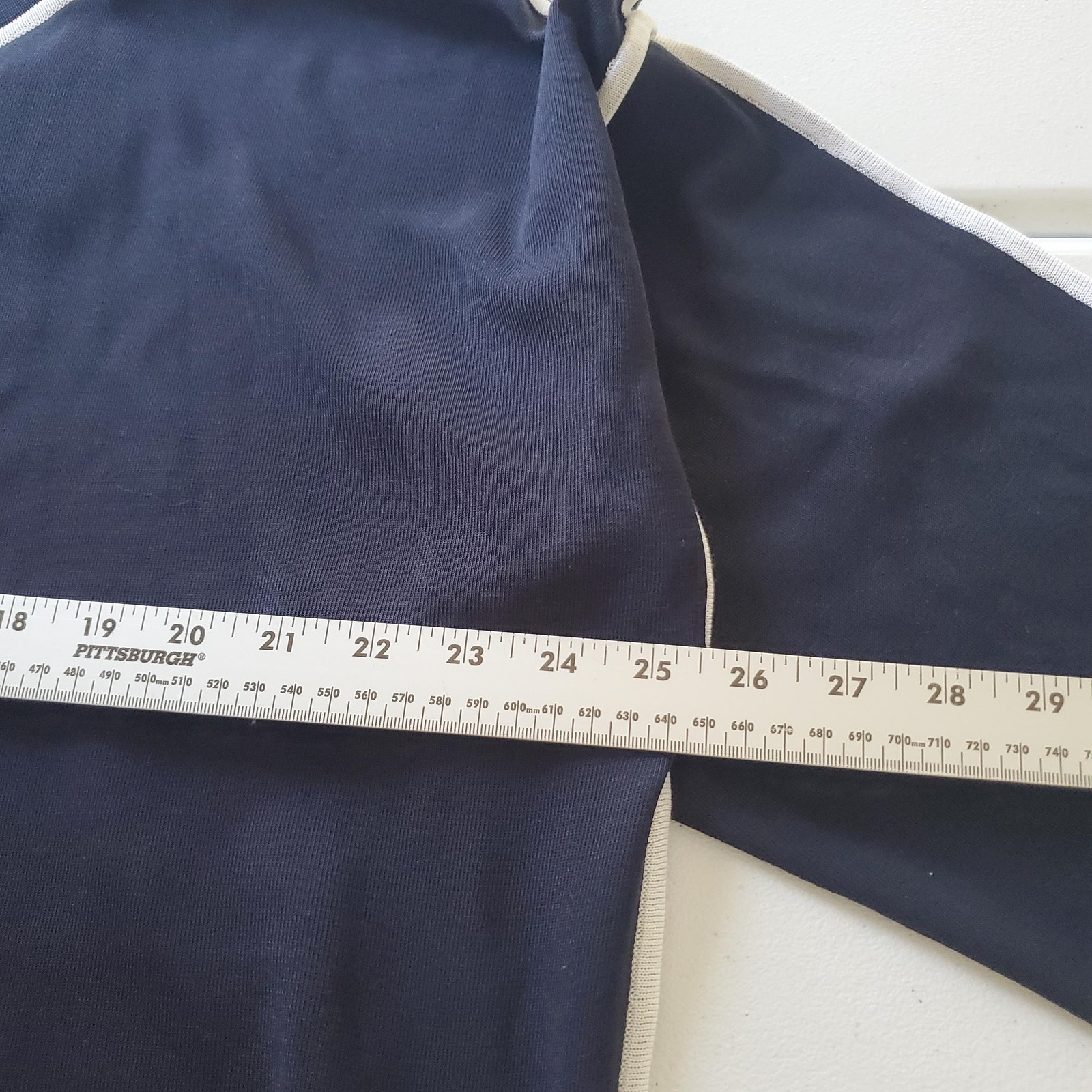 Ming Wang Cardigan Womens XL Navy White Trim Open Front 3/4 Sleeve Reimagined